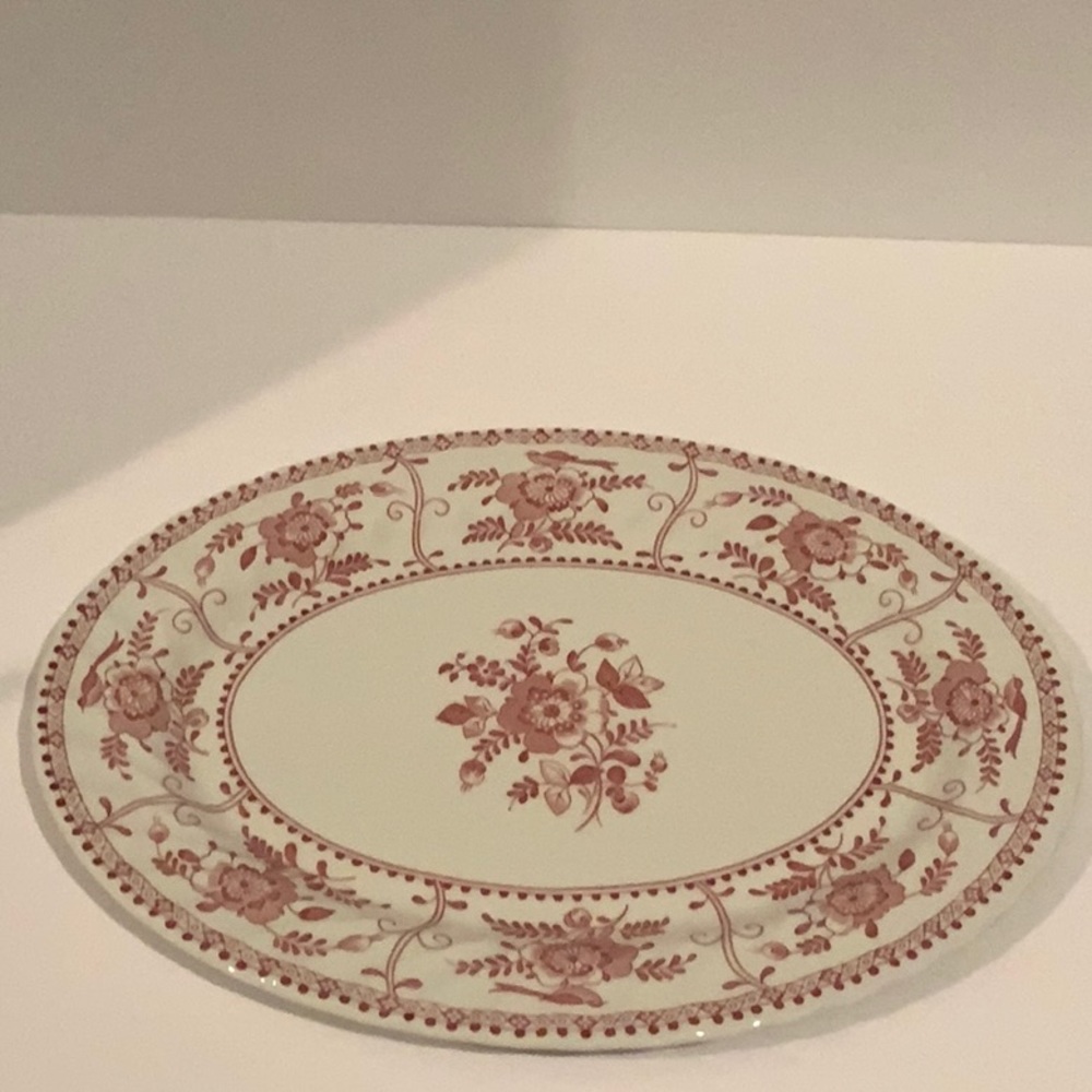 Red and Cream Oval Platter - Picture 6 of 15